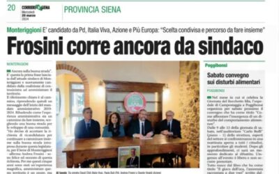 Frosini corre ancora da sindaco. Corriere di Siena